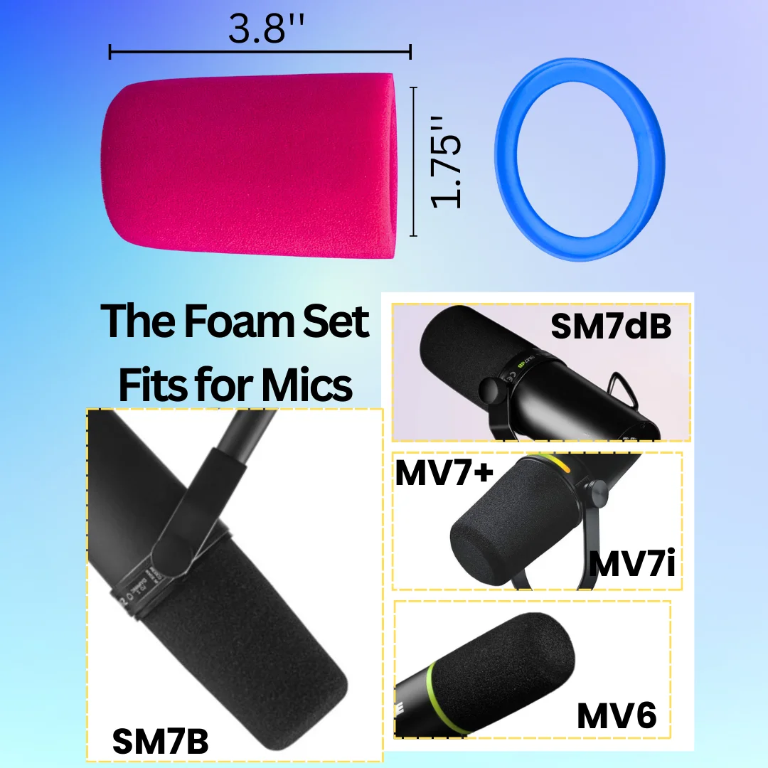 فلتر صوت بديل SM7B مع حلقة واق - مراجعة Microphone Pop Filter Foam Windscreen وسعره