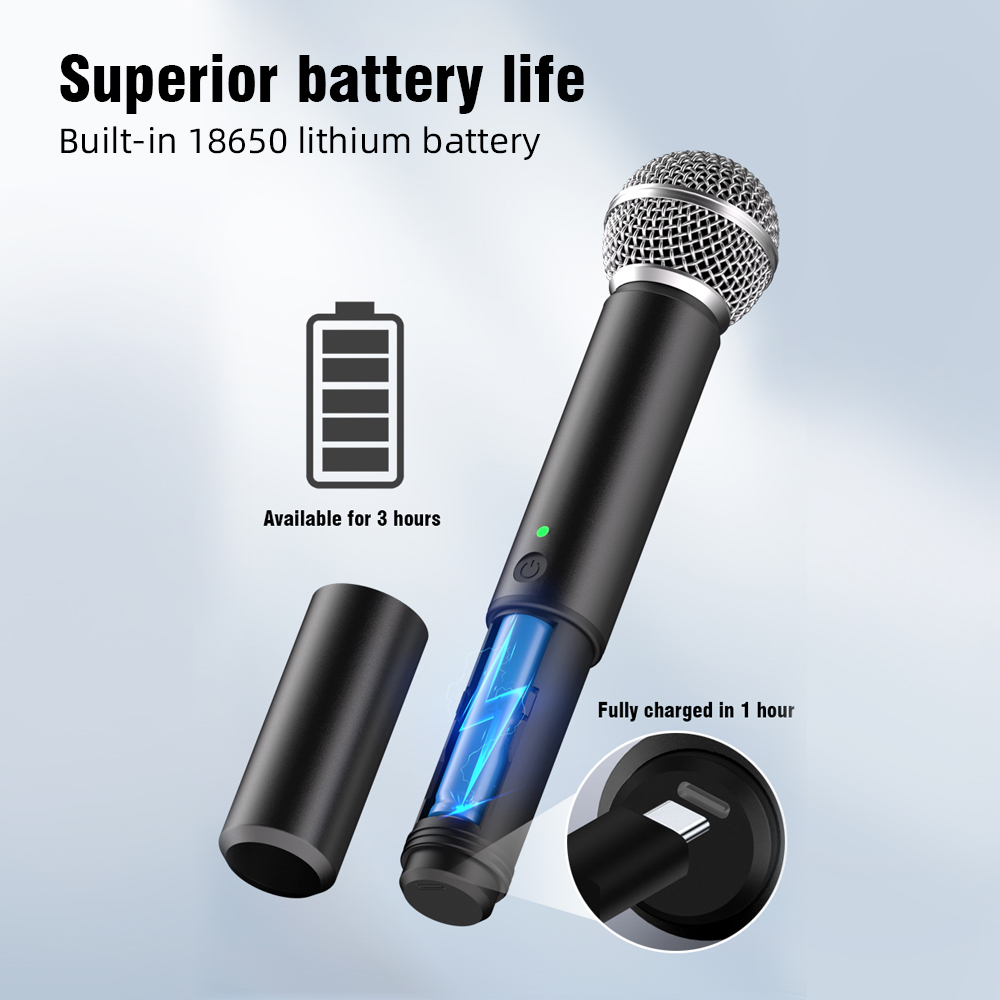 ميكروفون لاسلكي G-MARK UHF للك - مراجعة Rechargeable Wireless Mic Lithium Battery وسعره