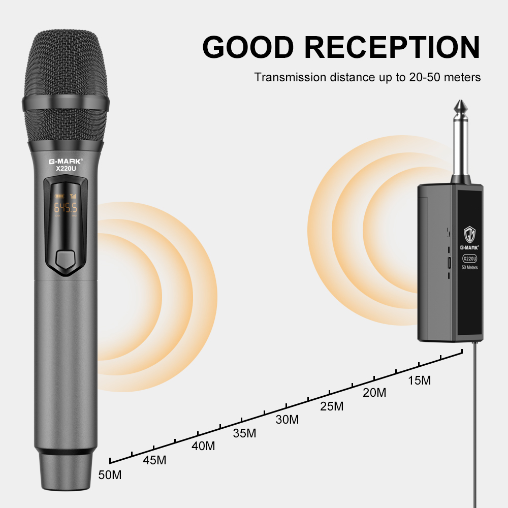 ميكروفون لاسلكي G-MARK X220U U - مراجعة Rechargeable Wireless Mic Lithium Battery وسعره