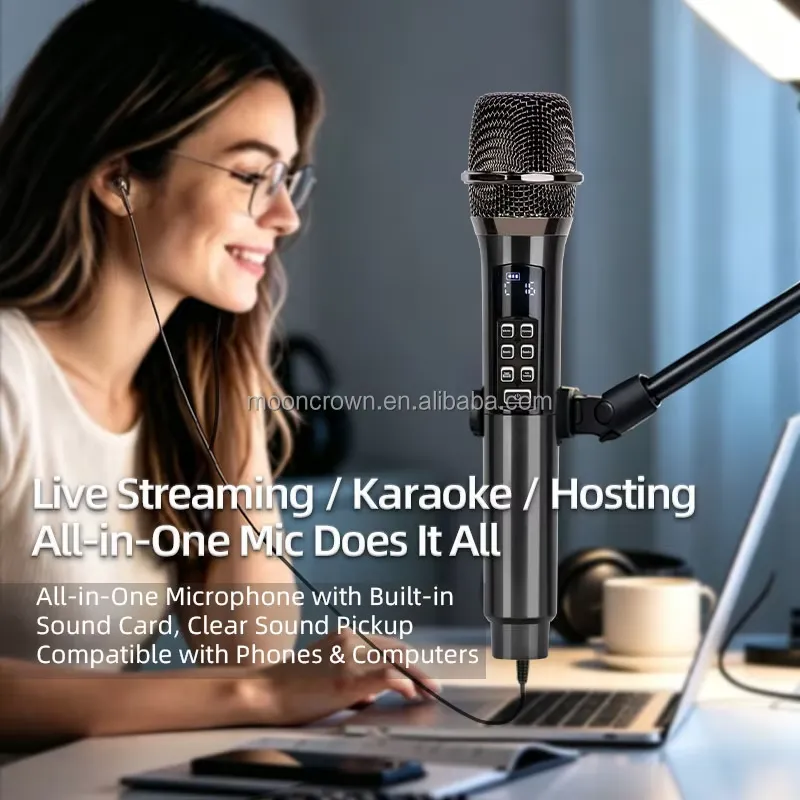 ميكروفون كاريوكي لاسلكي دينامي - مراجعة Bluetooth Karaoke Microphone Handheld وسعره