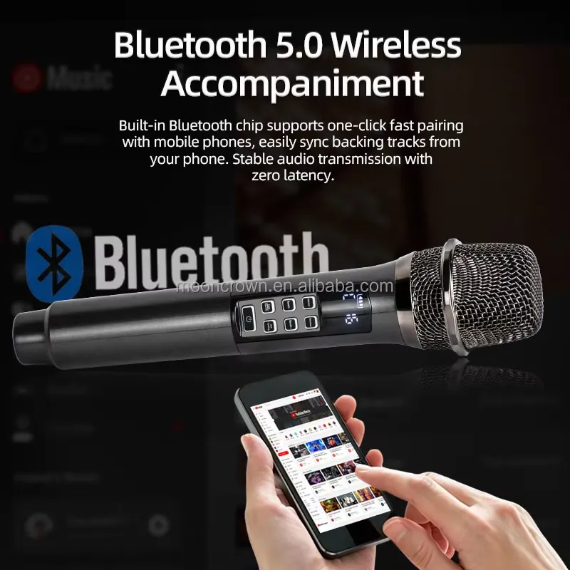 ميكروفون كاريوكي لاسلكي دينامي - مراجعة Bluetooth Karaoke Microphone Handheld وسعره