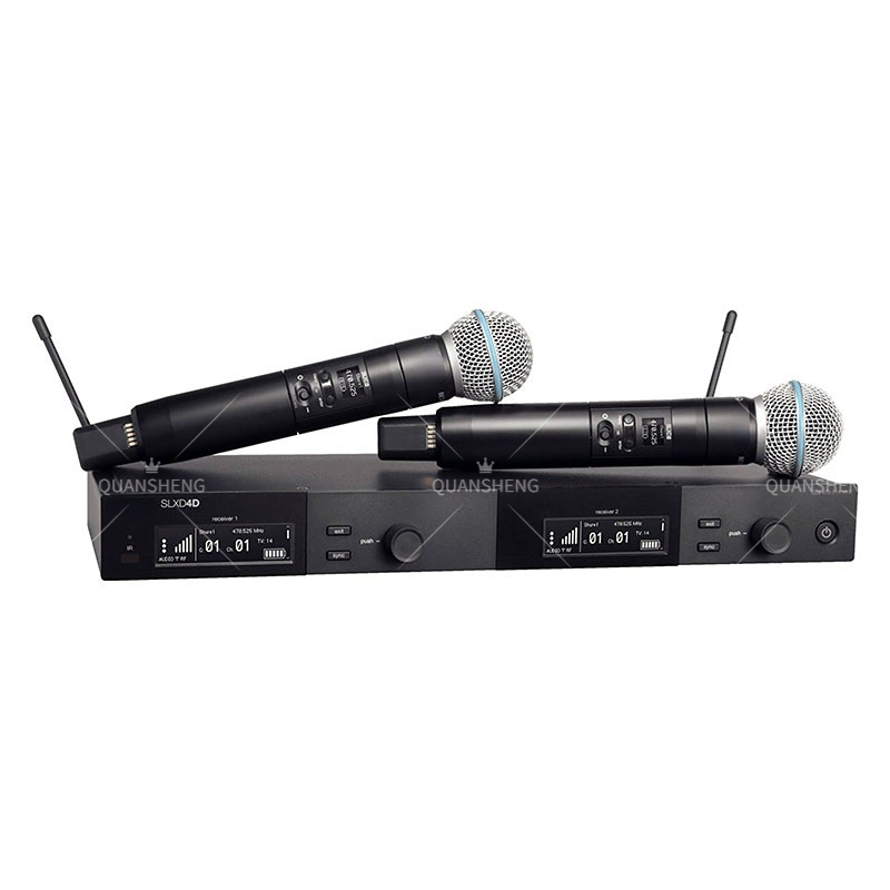 نظام ميكروفون لاسلكي ثنائي الق - مراجعة Uhf Wireless Microphone System Dual Channel وسعره