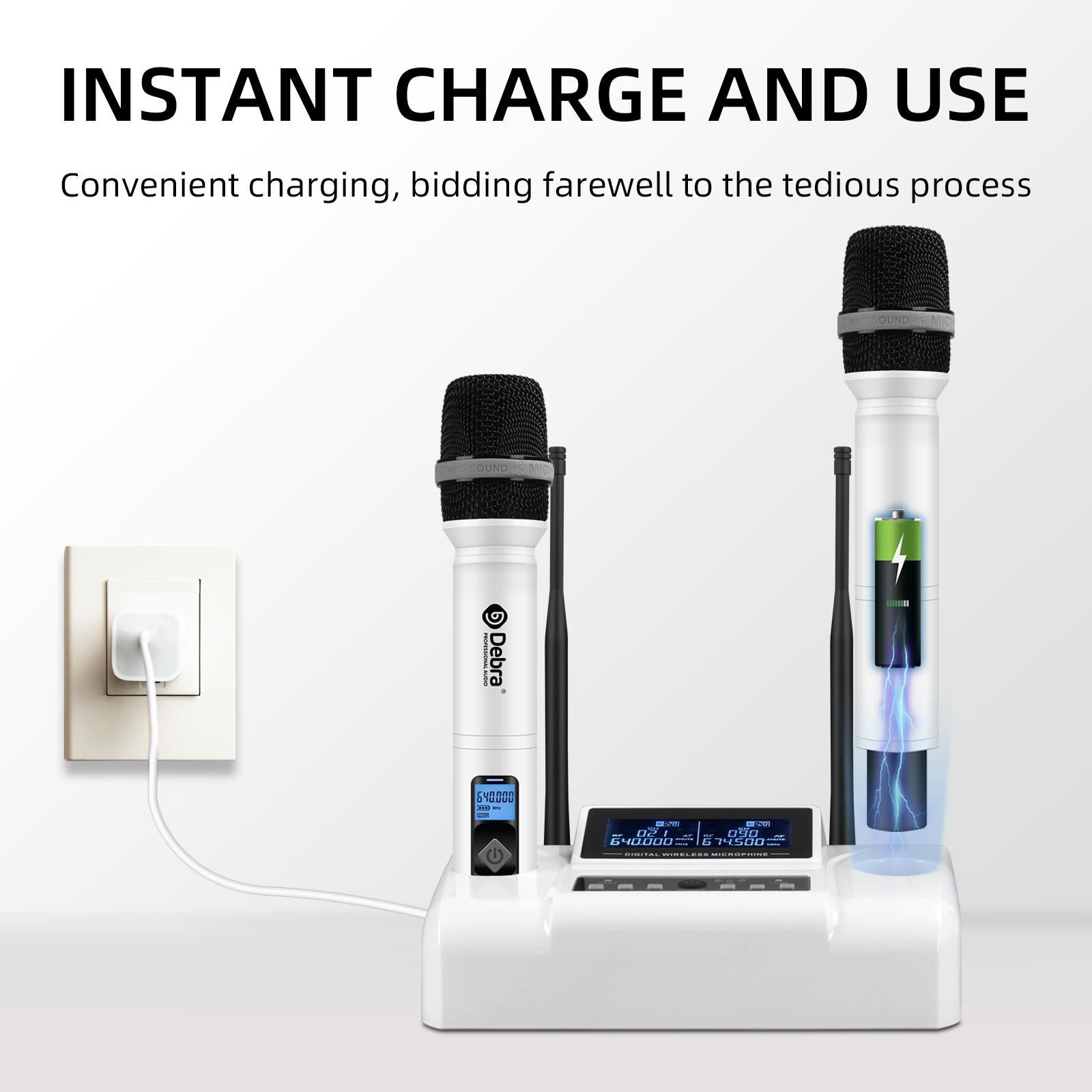 ميكروفون لاسلكي محمول قابل للش - مراجعة Rechargeable Wireless Mic Lithium Battery وسعره