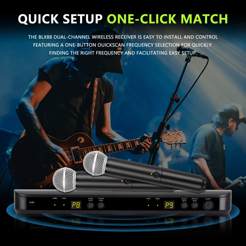 نظام ميكروفون لاسلكي محمول ثنا - مراجعة Uhf Wireless Microphone System Dual Channel وسعره