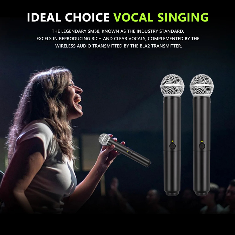 نظام ميكروفون لاسلكي محمول ثنا - مراجعة Uhf Wireless Microphone System Dual Channel وسعره