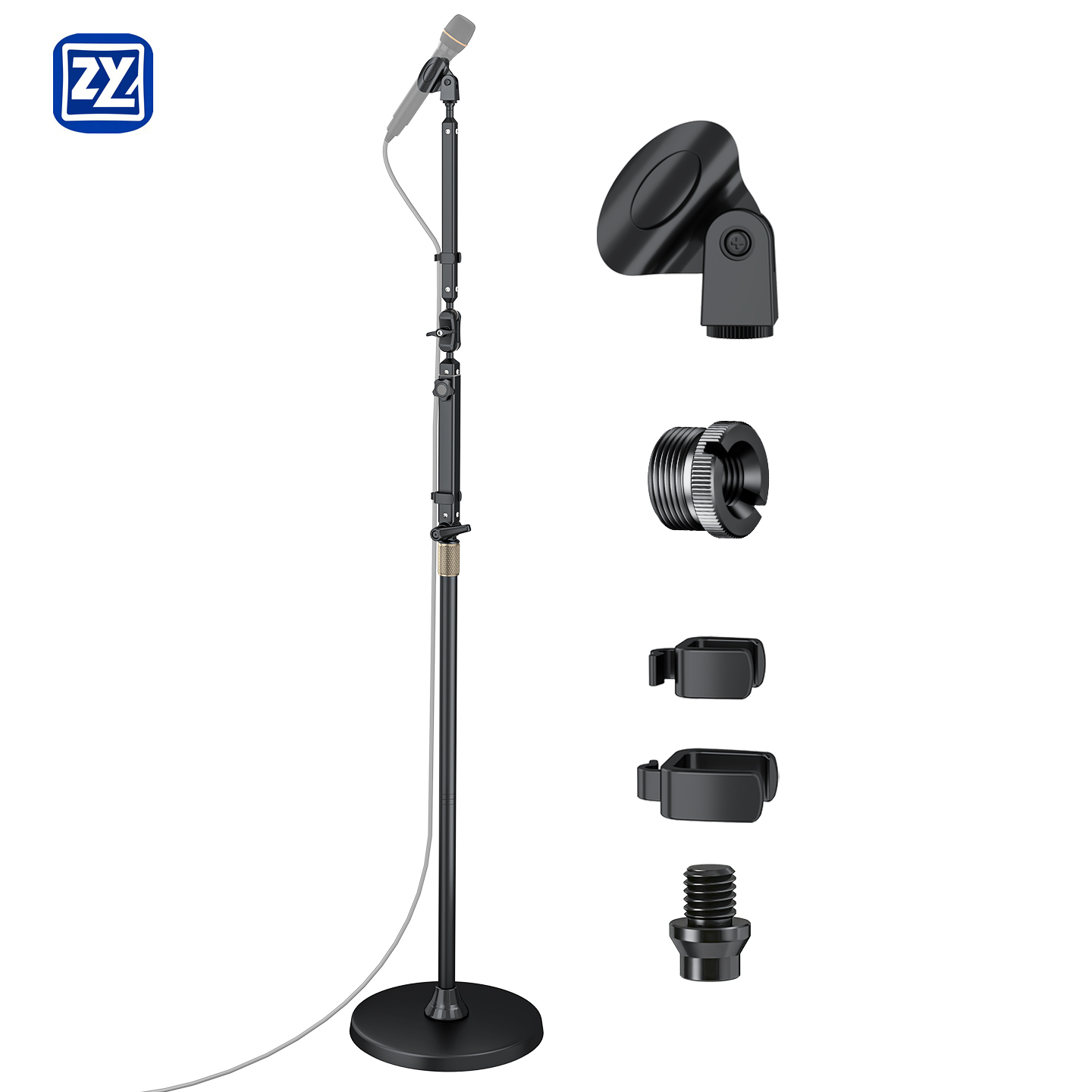 حامل ميكروفون معدني قوي بقاعدة - مراجعة Microphone Stand Boom Arm Floor وسعره