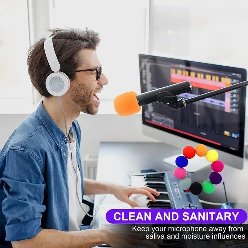 غطاء إسفنجي للزجاج الأمامي للم - مراجعة Microphone Pop Filter Foam Windscreen وسعره