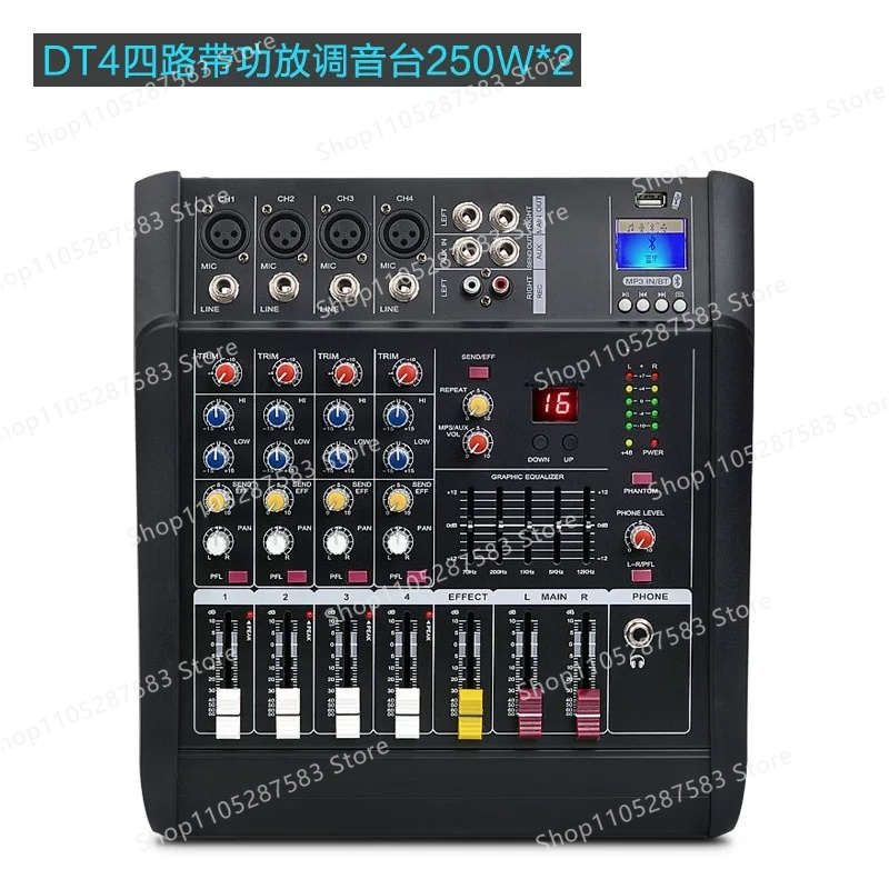 خلاط صوتي مع مضخم طاقة، يدعم U - مراجعة Karaoke Amplifier Mixer Bluetooth وسعره