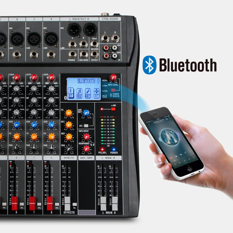 خلاط صوت بلوتوث USB بـ 8 قنوات - مراجعة Karaoke Amplifier Mixer Bluetooth وسعره