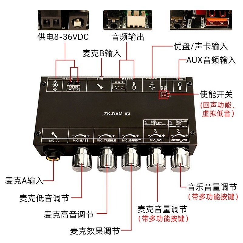 لوحة مضخم صوت كاريوكي DAM H1 م - مراجعة Karaoke Amplifier Mixer Bluetooth وسعره
