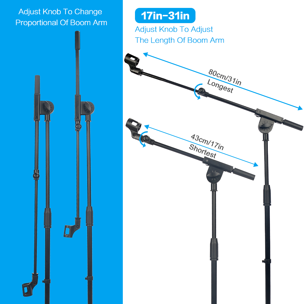 حامل ميكروفون قابل للطي، حامل  - مراجعة Microphone Stand Boom Arm Floor وسعره