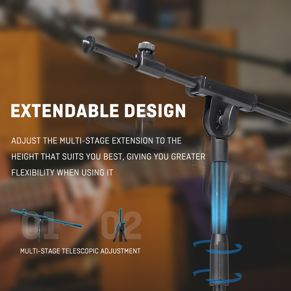 حامل ميكروفون أرضي ثقيل قابل ل - مراجعة Microphone Stand Boom Arm Floor وسعره