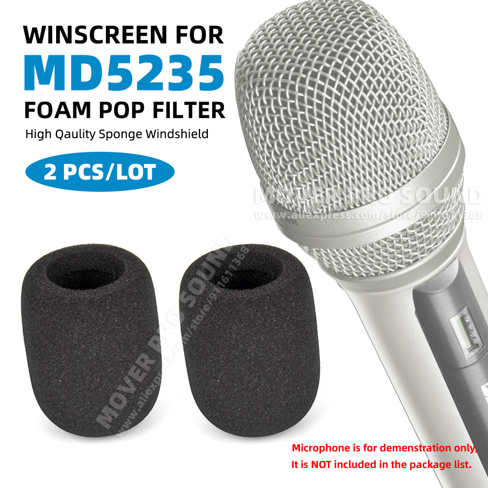 2 قطعة الزجاج الأمامي هيئة الت - مراجعة Microphone Pop Filter Foam Windscreen وسعره