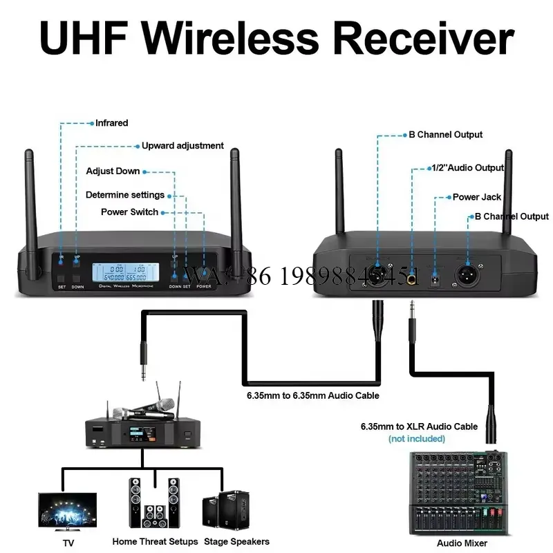 نظام ميكروفون لاسلكي ثنائي الق - مراجعة Uhf Wireless Microphone System Dual Channel وسعره