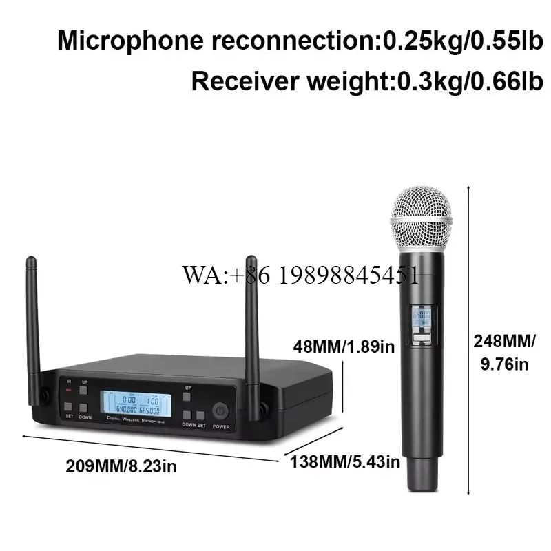 نظام ميكروفون لاسلكي ثنائي الق - مراجعة Uhf Wireless Microphone System Dual Channel وسعره
