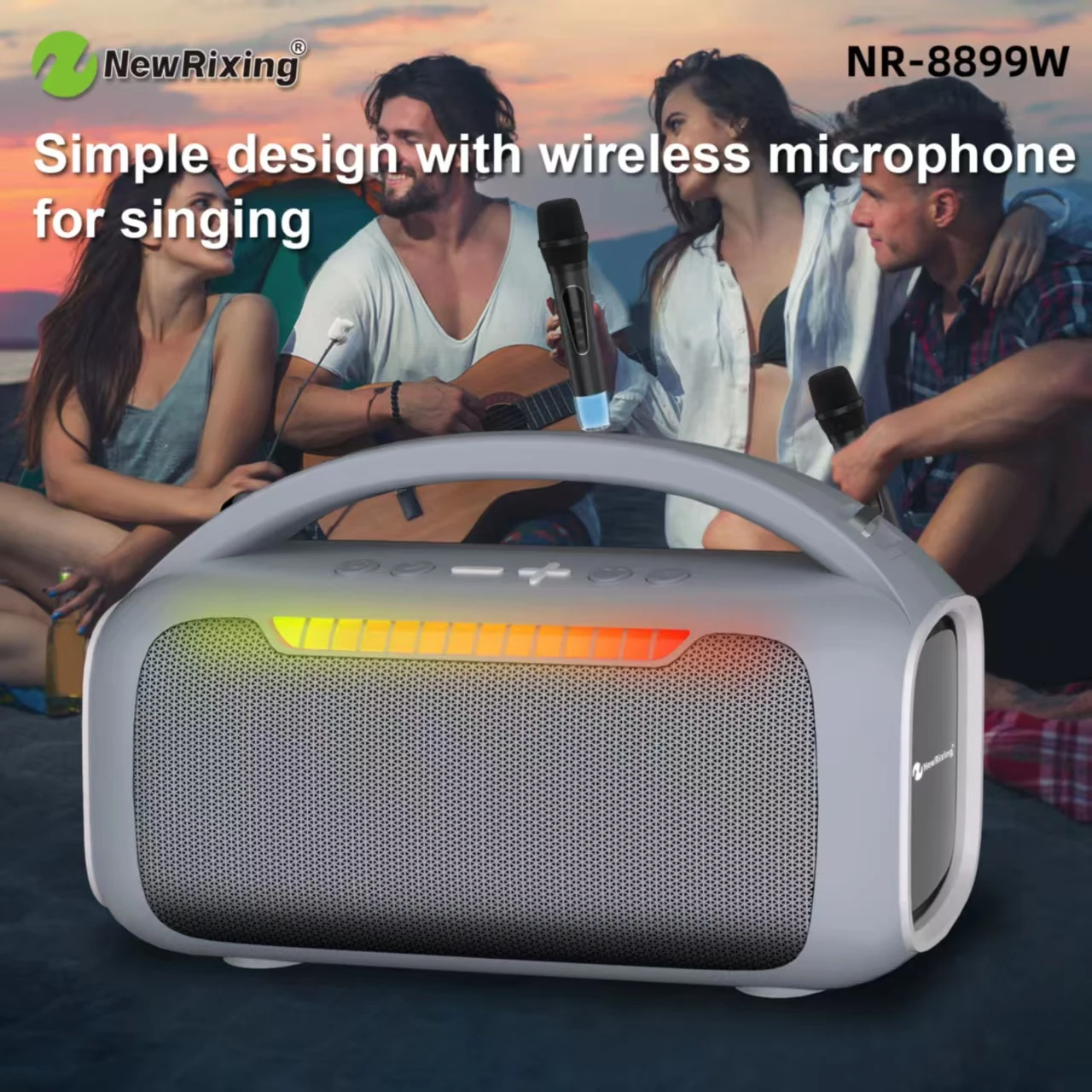 مكبر صوت بلوتوث NewRixing بقدر - مراجعة Karaoke Machine Portable With 2 Mic وسعره