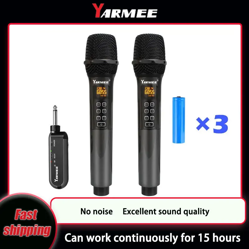 YARMEE ميكروفون لاسلكي احترافي - مراجعة Rechargeable Wireless Mic Lithium Battery وسعره