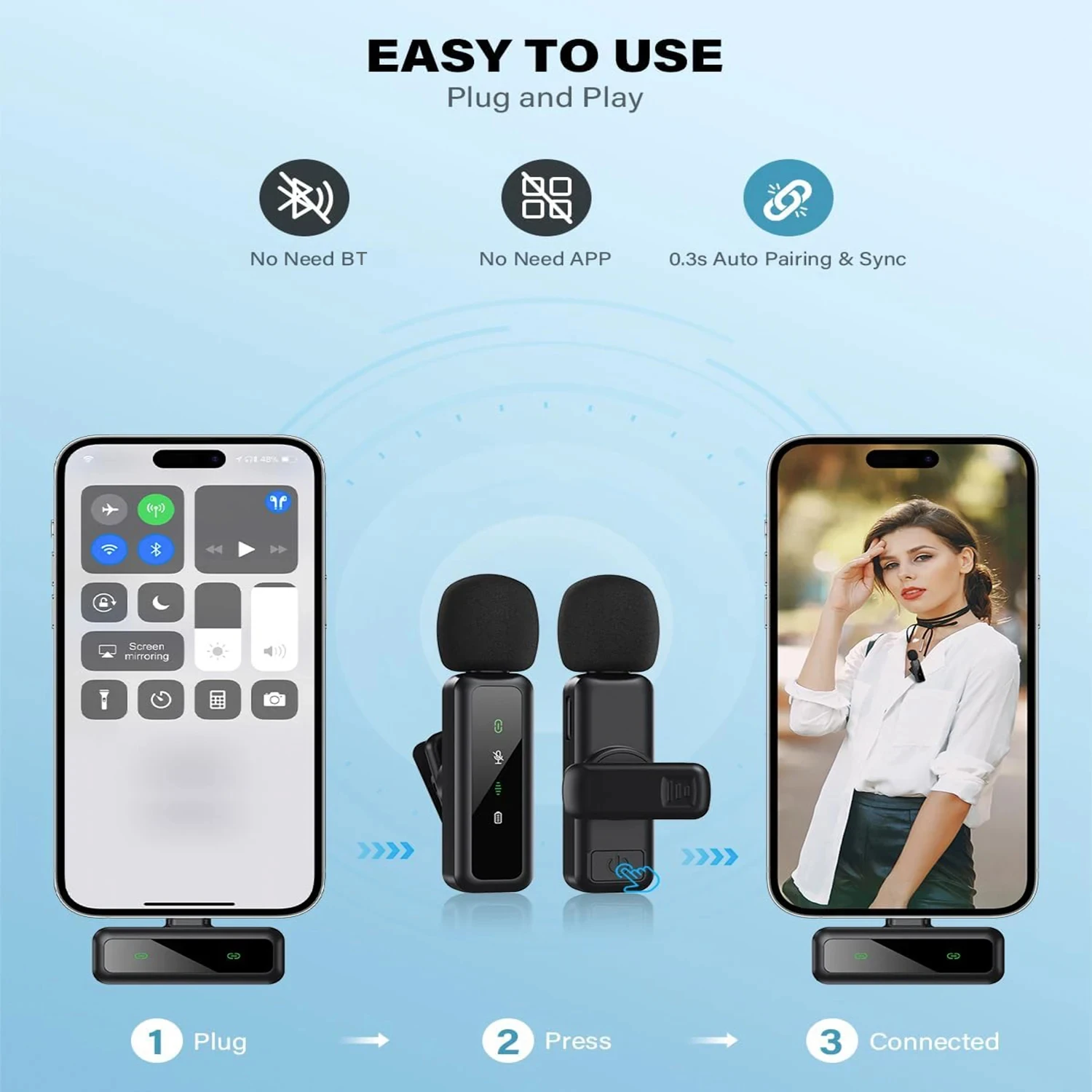 ميكروفون لاسلكي من Lavalier بق - مراجعة Rechargeable Wireless Mic Lithium Battery وسعره