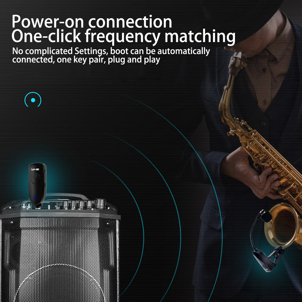 ساكسفون ميكروفون لاسلكي ميكروف - مراجعة Wireless Lavalier Microphone Dual Receiver وسعره
