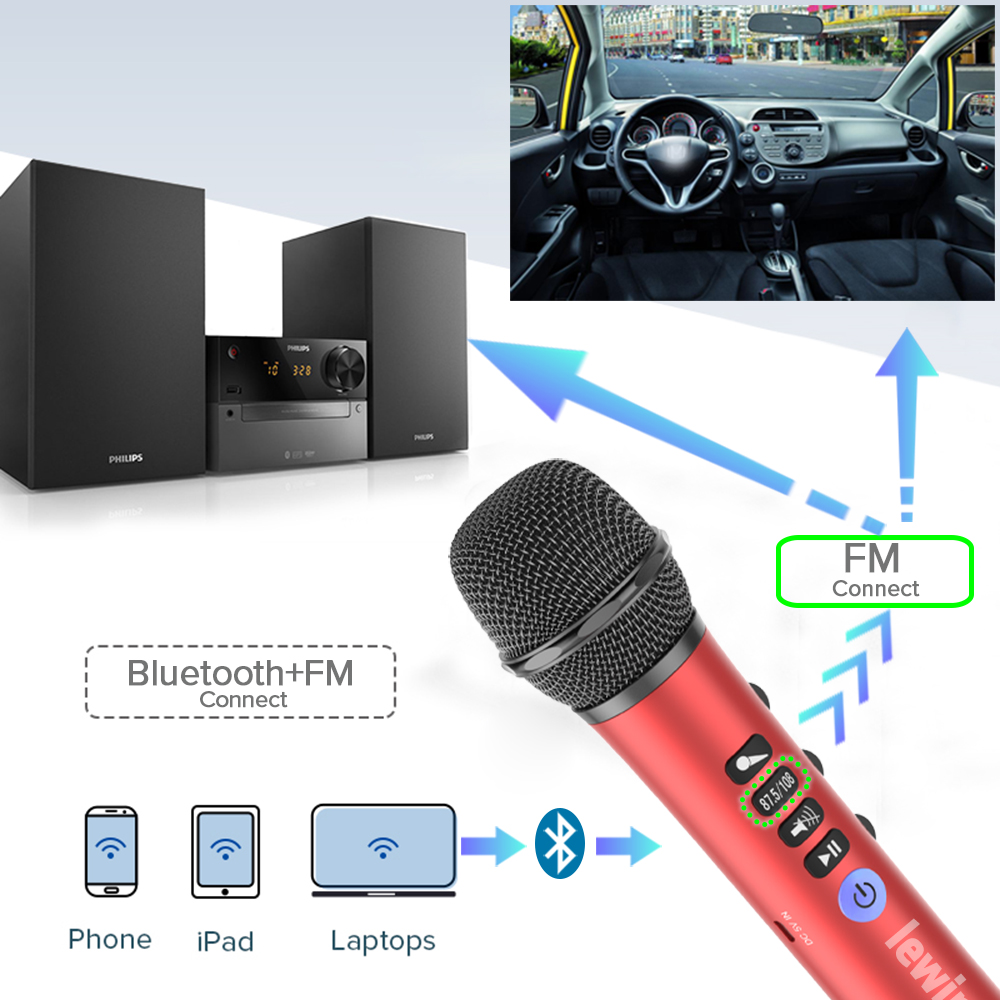 ميكروفون لاسلكي من Lewinner طر - مراجعة Bluetooth Karaoke Microphone Handheld وسعره
